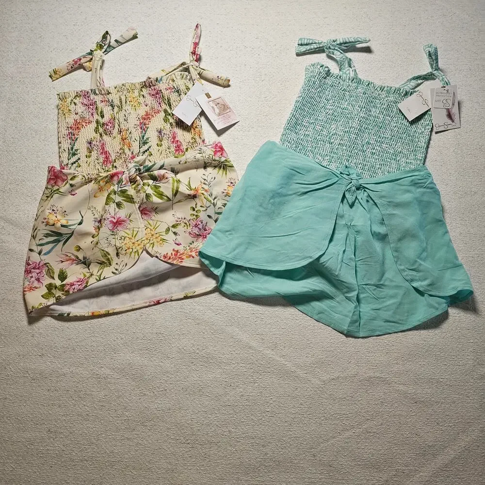 Jessica Simpson Girls Size 6 NWT 2 Swimsuit Cover Up Sets UPF 50 Beach Bundle